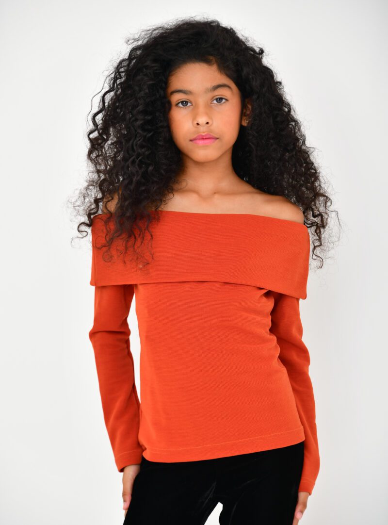 Blusa Ombro a Ombro Laranja | Infantil