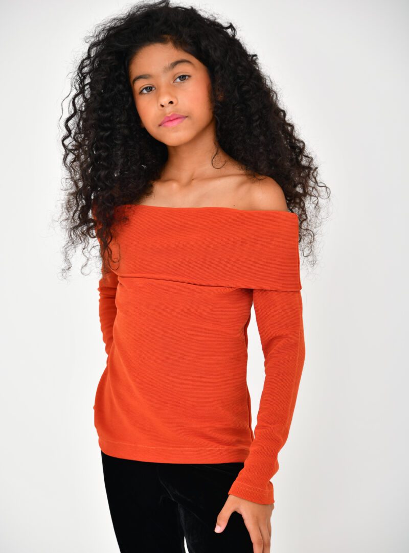 Blusa Ombro a Ombro Laranja | Infantil