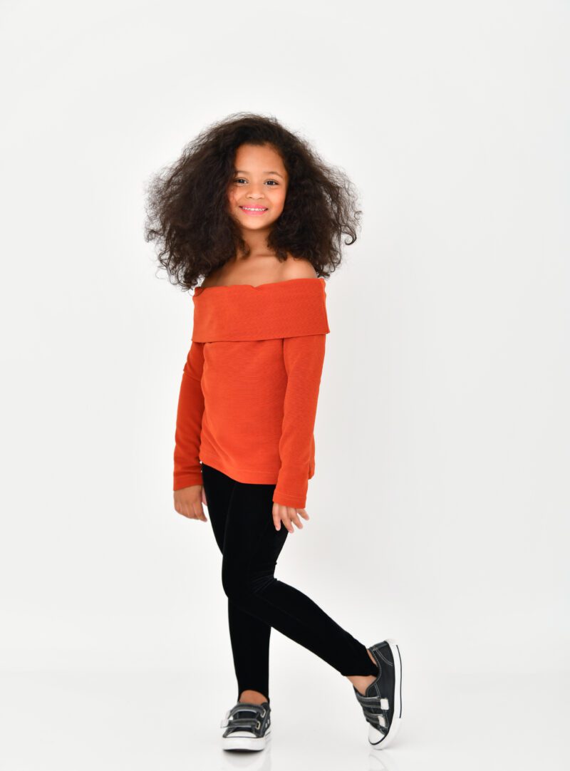 Blusa Ombro a Ombro Laranja | Infantil