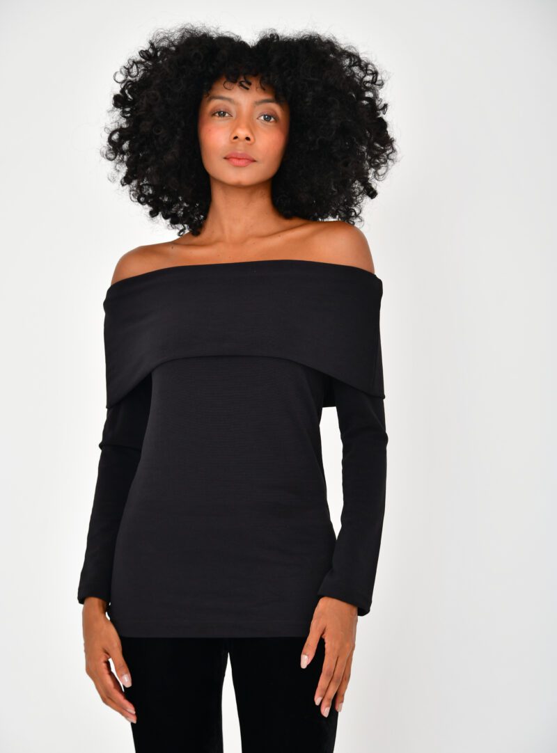 Blusa Ombro a Ombro Preta | Adulta