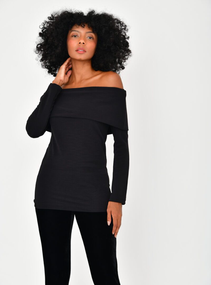 Blusa Ombro a Ombro Preta | Adulta