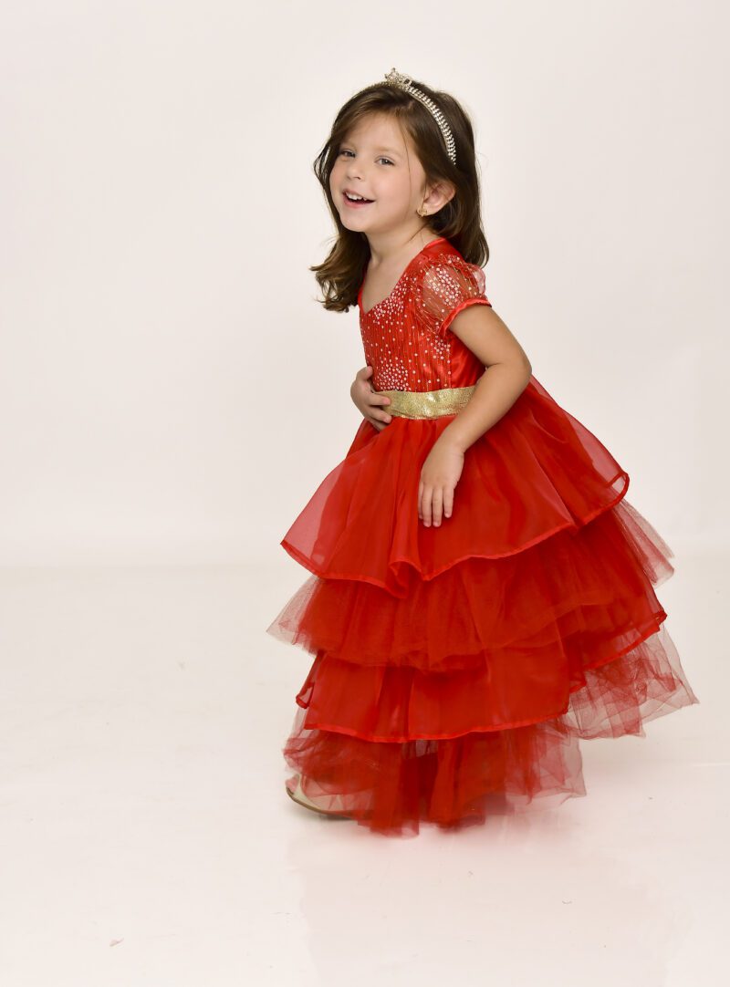 Vestido Princesa Luxo Vermelho