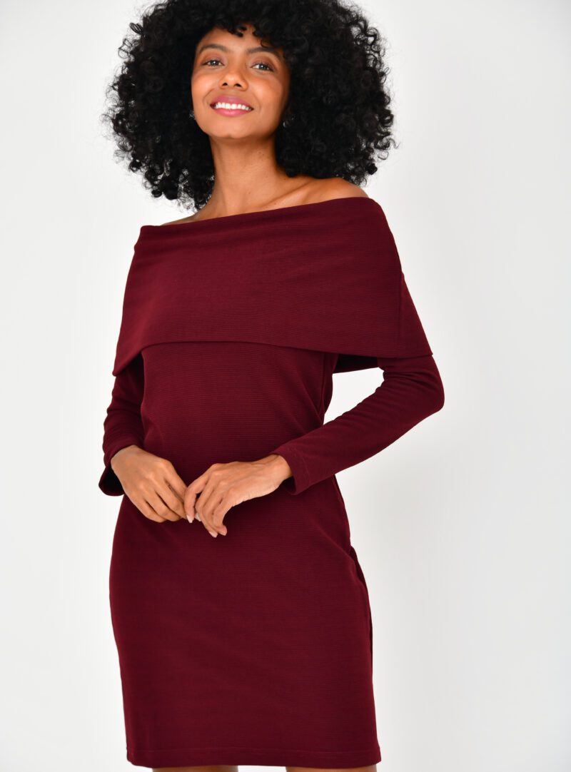 Vestido Ombro a Ombro Vinho | Adulta
