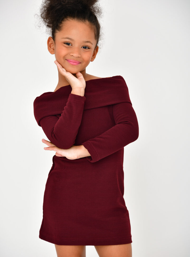Vestido Ombro a Ombro Vinho | Infantil
