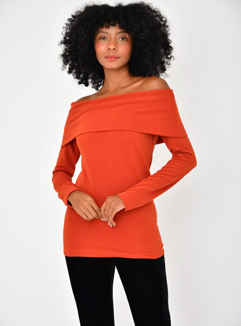 Blusa Ombro a Ombro Laranja | Adulta