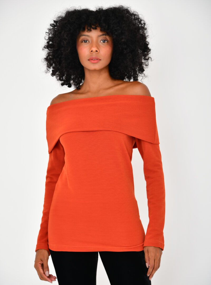 Blusa Ombro a Ombro Laranja | Adulta