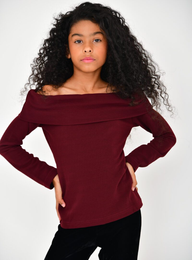 Blusa Ombro a Ombro Vinho | Infantil