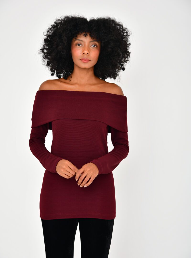 Blusa Ombro a Ombro Vinho | Adulta