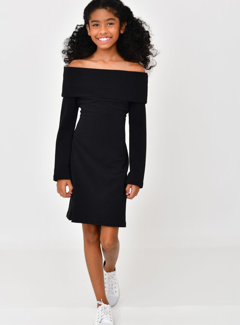 Vestido Ombro a Ombro Preta | Infantil