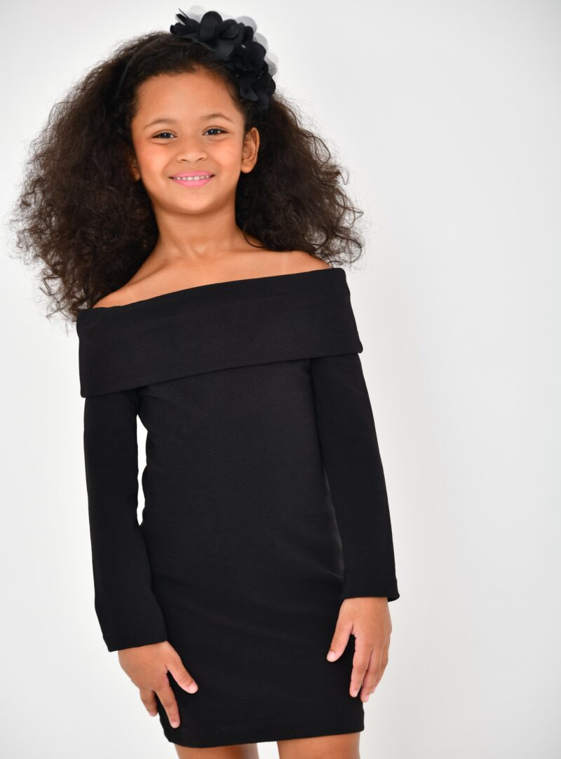 Vestido Ombro a Ombro Preta | Infantil