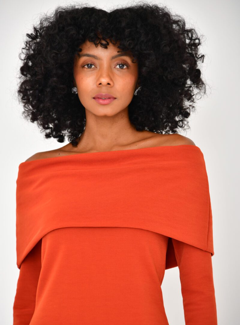 Vestido Ombro a Ombro Laranja | Adulta