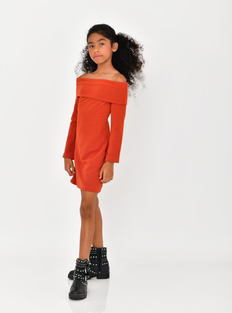 Vestido Ombro a Ombro Laranja | Infantil