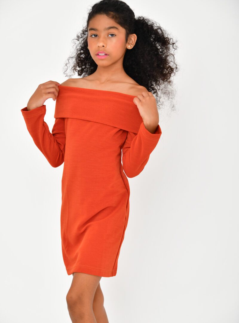 Vestido Ombro a Ombro Laranja | Infantil